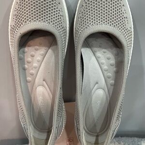 Comfort Knit Slip-On Flats in Light Gray - Women
